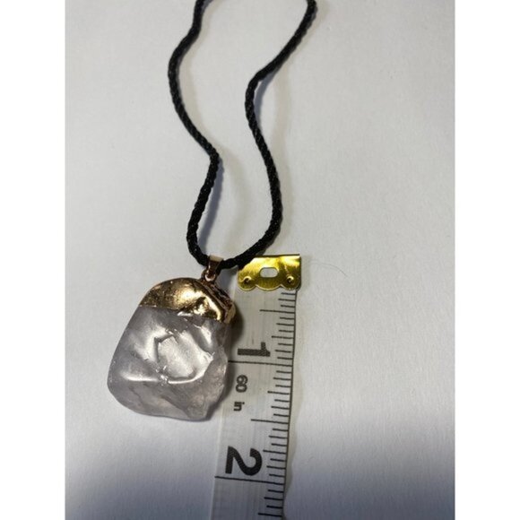 Inside Natural Raw Crude Rock Cloudy Quartz Crystal Pendant Necklace - Picture 6 of 7